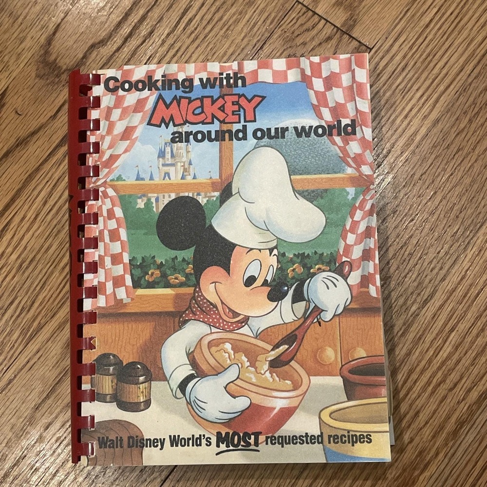 Cooking with Mickey Around Our World Walt Disney Cookbook Spiral 1986